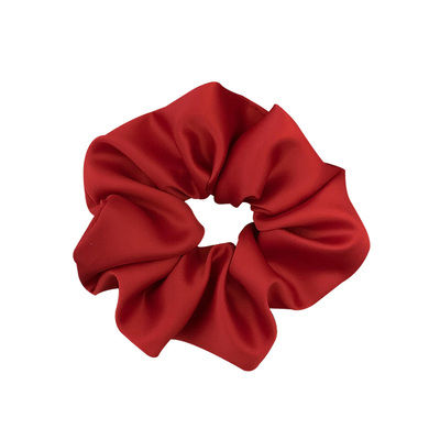 超正红系缎面肠圈高级感发圈