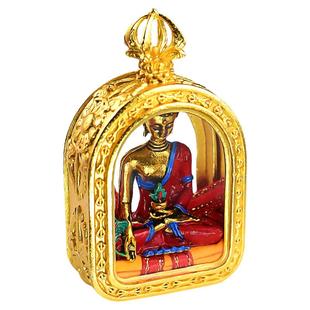 药师佛心咒吊坠护身符项链求健康平安挂件药王菩萨佛像唐卡嘎乌盒