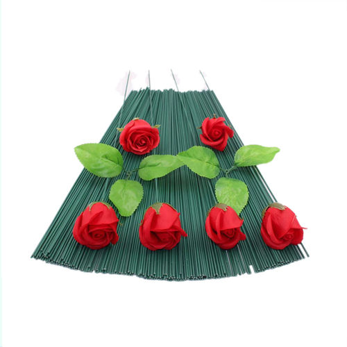 包邮手工制作花杆川崎玫瑰绿假花杆 绿杆手工材料花杆2号花杆铁丝