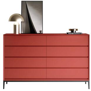 欧集家居意式极简八斗柜简约现代客厅实木餐边柜卧室床尾收纳柜子