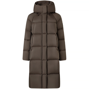 坦博尔冬季羽绒服女款冬季高充绒量连帽加厚保暖过膝面包长款外套