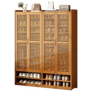 鞋柜家用门口大容量超大简易鞋子收纳柜室内加高楠竹新款爆款鞋架