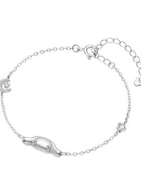 玉桂狗女银设计感手链