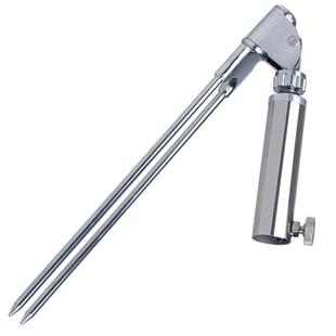 渔之源鱼竿支架地插鱼竿架杆插地钓鱼竿支架垂钓用品不锈钢双炮台