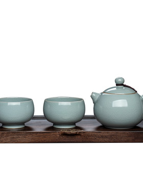 汝窑功夫茶具小套开片可养泡茶壶