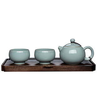 汝窑西施壶家用一壶两杯二人茶具陶瓷高端2人中式泡茶具茶壶套装