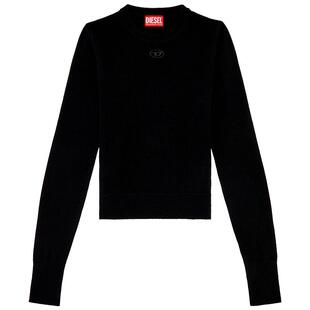 [折扣]DIESEL女士OVAL D绵羊毛山羊绒长袖套头针织衫A130130GEAY