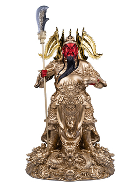 树脂仿铜关公武财神招财摆件