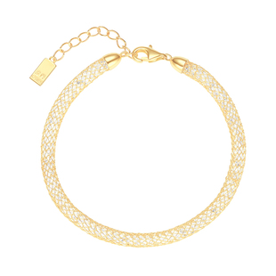 周大生DC璀璨银河钱袋子手链纯银金色网格缠绕手串轻奢送生日礼物