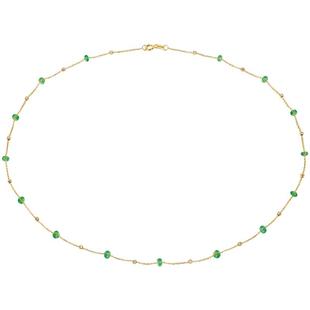 海蒂珠宝 只此青绿 海水Akoya珍珠沙弗莱满天星锁骨项链18K金女