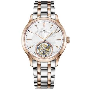 海鸥表陀飞轮手表钢带镂空机械男表手动机械表8811-传承系列