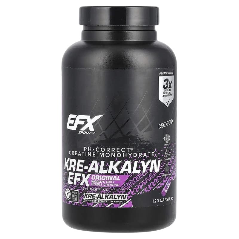 EFXSports缓冲肌酸一水合物胶囊肌肉力量膳食缓释肌酸运动健身补