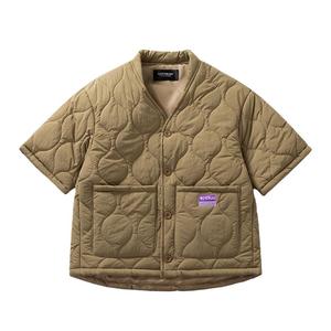 潮牌时尚个性半袖羽绒棉马甲男款美式情侣小众设计保暖马夹青少年