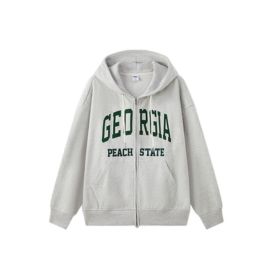 SPAO春季新品连帽拉链卫衣