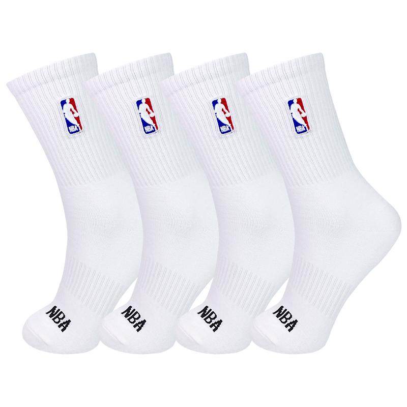 NBA运动休闲袜子高筒纯白色男士长袜健身跳操户外跑步美式篮球袜