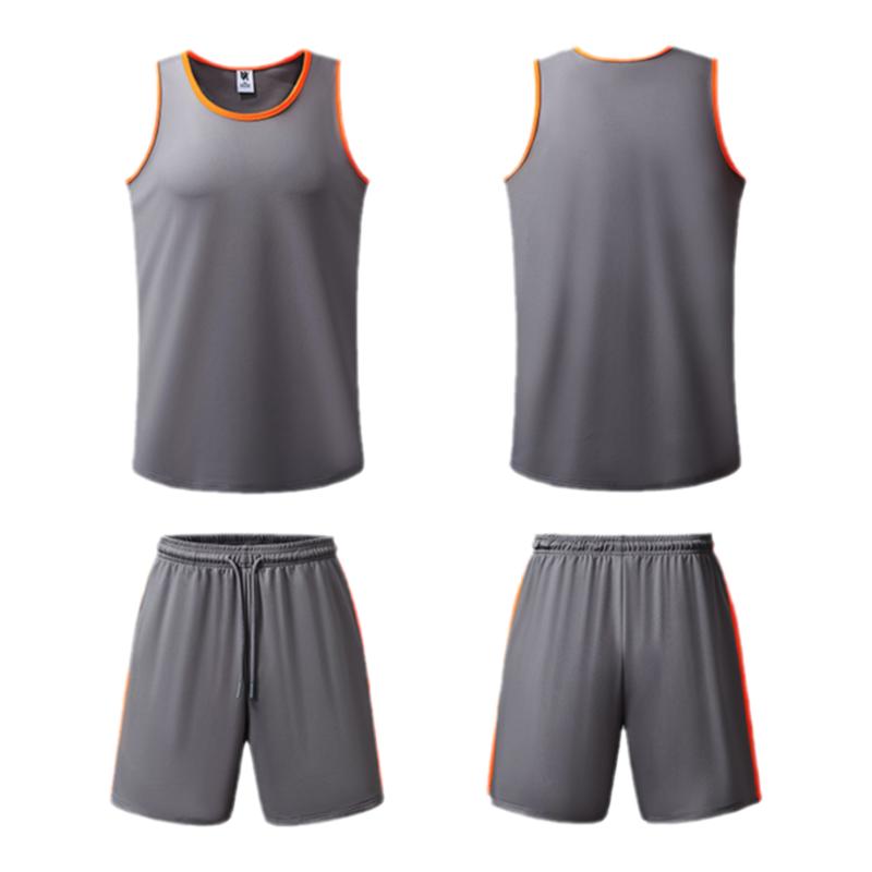 UH酷灰橙美式篮球队服球衣定制