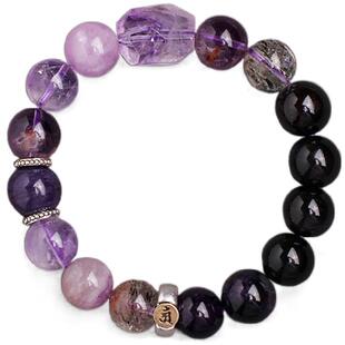 九紫离火天然水晶生肖守护神超七水晶紫龙晶手链手串男女生日礼物