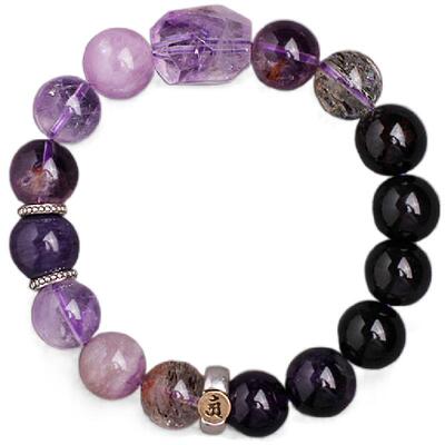 九紫离火天然水晶生肖守护神超七水晶紫龙晶手链手串男女生日礼物