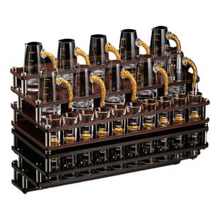 高档水晶金箔白酒分酒器带刻度小号家用中式饭店用酒壶套装100ml