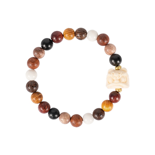 庙街文玩2026醒狮檀木手串国潮新年贺岁祥瑞