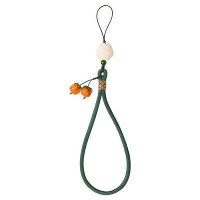 柿柿如意手机挂件短款手腕挂绳男女琉璃柿子挂坠钥匙扣U盘防丢绳包包挂件绳cdd相机挂绳手机壳挂饰绳防摔柿柿