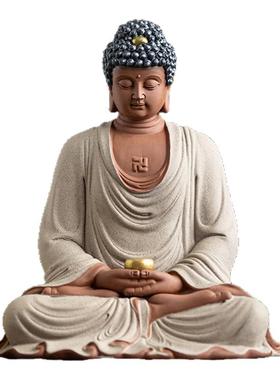 陶瓷大号如来佛摆件禅意装饰