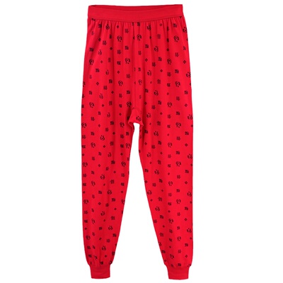 女红色大码纯棉秋裤单层保暖衬裤