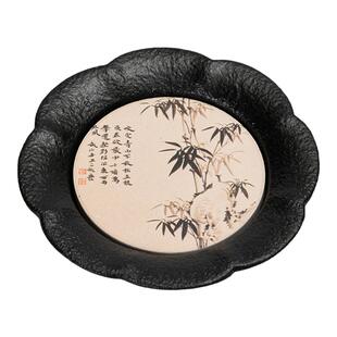 画续中国风功夫茶具茶垫吸水杯垫茶道配件茶托杯托陶瓷中式茶碟