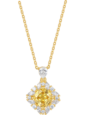 周六福S925银菱形项链女