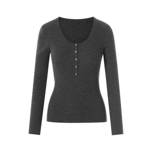 朗姿集团LIME莱茵扬子纱圆领/polo针织套头羊毛衫120S打底衫