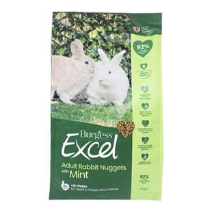 现货英国Burgess 布格斯粮薄荷成兔牛至幼兔粮1.5kg天然膨化