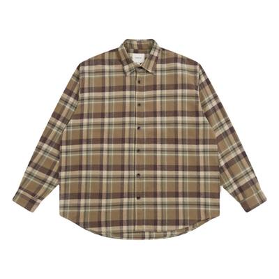 原创尖领长袖日系格子