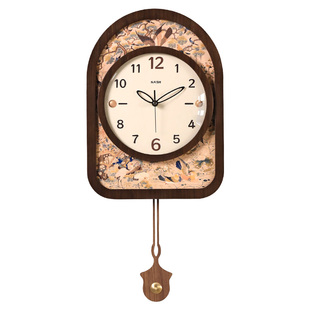 中古风轻奢挂钟客厅创意复古网红高级感2025新款挂墙上挂表时钟表