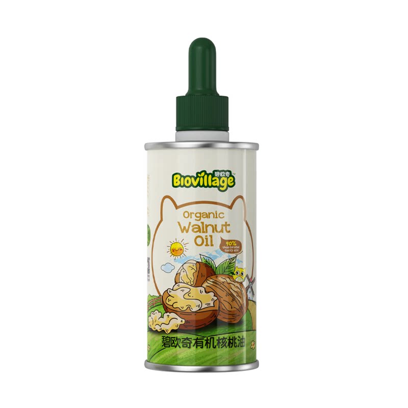 【油+酱油】碧欧奇有机核桃油食用搭松茸酱油送婴幼儿宝宝辅食谱
