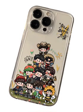 iPhone16苹果12创意荣耀X70I红米TURBO5透明13ProMax软小众一加15T适用14PLUS卡通小米17p手机壳新款十个勒天