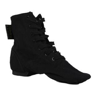 高帮舞蹈鞋蒙古靴练功鞋帆布男黑色软底教师古典舞形体鞋女爵士鞋