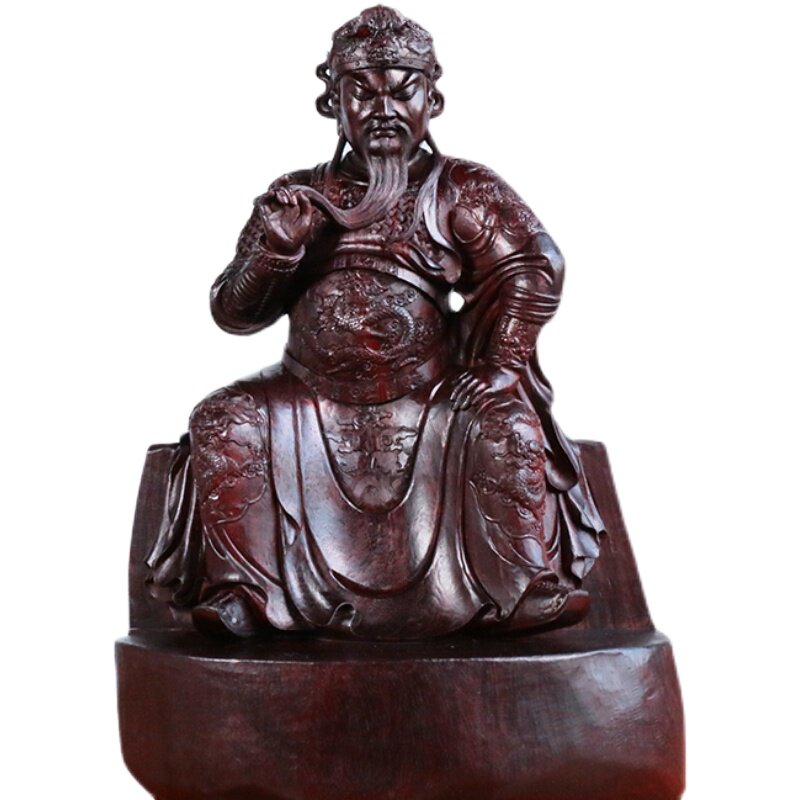 印度小叶紫檀大师纯手工作品关羽