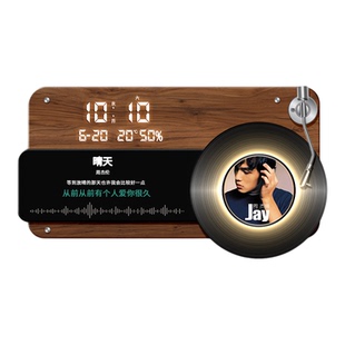 客厅挂钟2026新款周杰伦黑胶唱片钟表挂墙轻奢高级感个性创意时钟