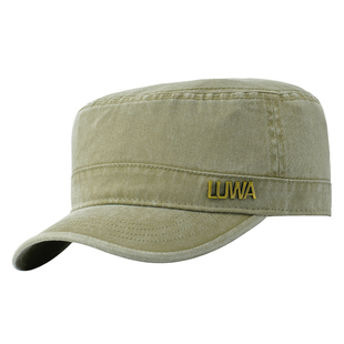路瓦新款男士秋冬帽子牛仔布百搭平顶帽中老年户外遮阳春秋鸭舌帽