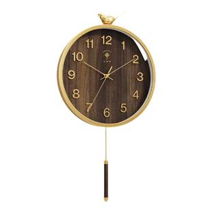 北极星新中式钟表挂钟客厅2026新款石英钟大气喜鹊装饰时钟表挂墙