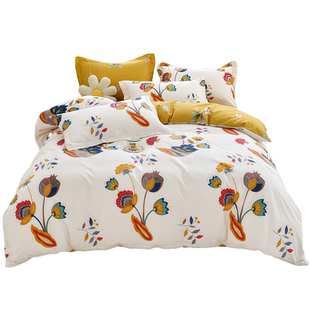 加厚100%全棉四件套纯棉床单斜纹被套床笠高档床上用品三件套被罩