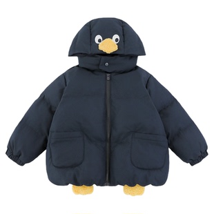 幼悠男童立体小企鹅棉服冬季童趣可爱蓬松保暖厚实帅气连帽外套潮