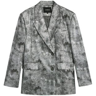 辰米范【现货5折】沾染水墨肌理感西装外套女高级感宽松小西服