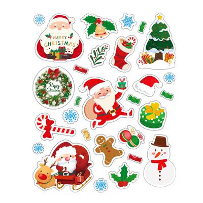 圣诞节贴纸可爱卡通圣诞老人麋鹿