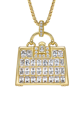 小香风满钻香水包包项链锁骨链