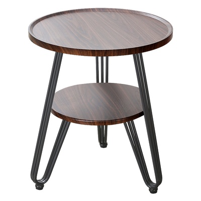 轻奢双层岩板小圆桌茶几