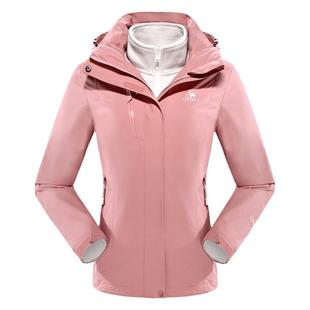 骆驼女装休闲外套冲锋衣三合一可拆卸防风防水加绒户外保暖夹克女