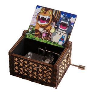 宫崎骏款手摇发条八音盒 童趣实木创意音乐盒生日礼物创意礼品