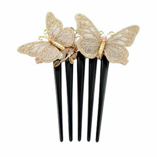 CHRIST/克丽斯汀复古合金碎花插梳密齿发梳刘海发卡盘发头饰发饰