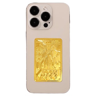 【普陀山官方】南海观音金卡护身符善财童子平安符黄金手机贴